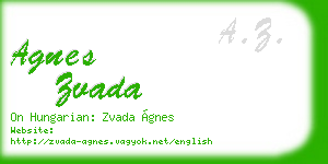 agnes zvada business card